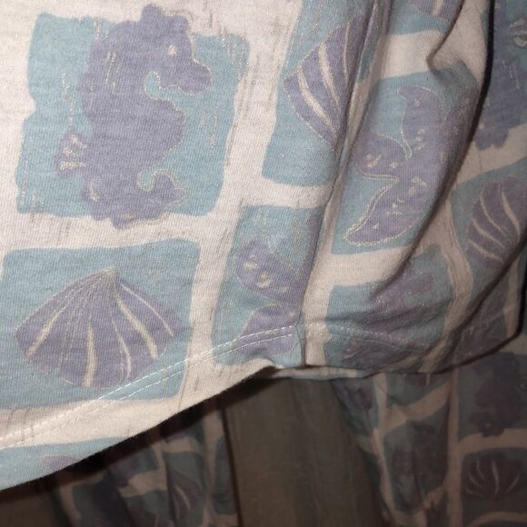 SPA Collection M/L Studio B 💯 Cotton Seashell Button Down Satin Trim PJ Set - Picture 7 of 16